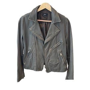 June Charcoal Leather Jacket